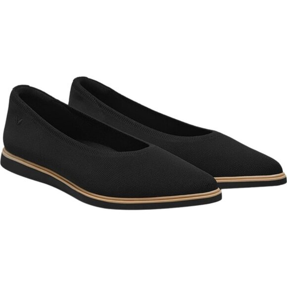 VIVAIA Veronica Pointed Toe Flats Black Size 8 NWOB All-Day Standing Comfort - Picture 1 of 10